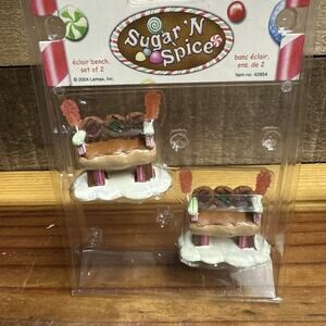 2004 Lemax Sugar N Spice #093885 Set of 2 Eclair Benches
